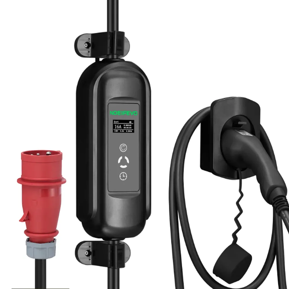 Noeifevo Type2 EV latausasemasarja, 16A 3-vaiheinen sähköajoneuvon latauslaite, CEE 16A Mobile EVSE Wallbox 5 metrin kaape...