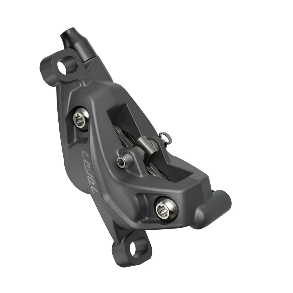 Pari SRAM LEVEL BRONZE STEALTH 4-mäntäisiä harmaita jarruja.
