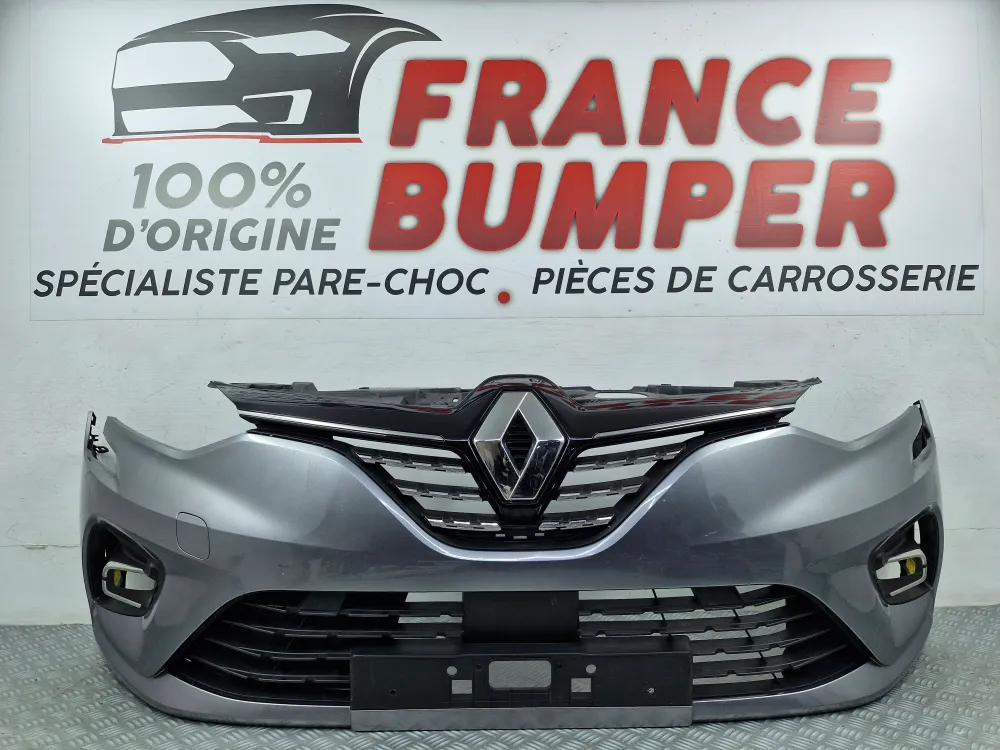 Renault Clio 5 Vaihe 1 tummanharmaa (2019+) etupuskuri 100 % alkuperäinen valmistajalta käytetty