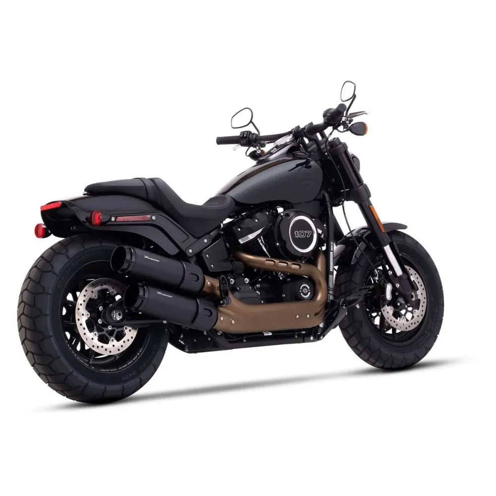 Rinehart 4.5" Fat Bob Slip-On äänenvaimentimet musta Harleyyn