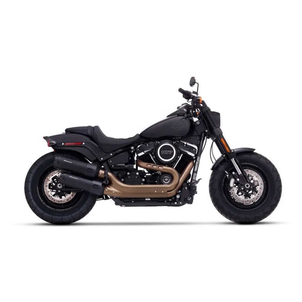 Rinehart 4.5" Fat Bob Slip-On äänenvaimentimet musta Harleyyn