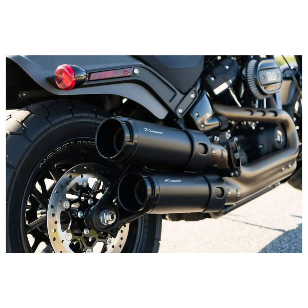 Rinehart 4.5" Fat Bob Slip-On äänenvaimentimet musta Harleyyn