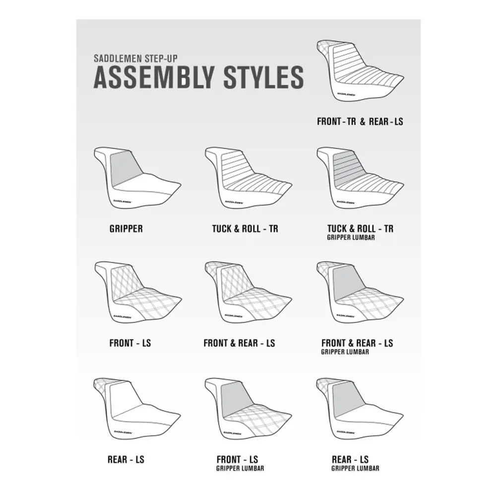 Saddlemen Step-Up Extended Reach Tuck-n-Roll -malli tuotteelle Indian