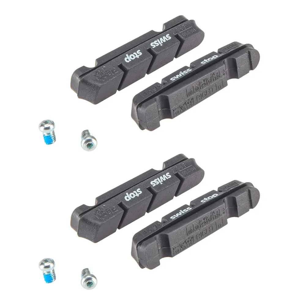 4 SWISS STOP FLASH -kenkien sarja Musta alumiini