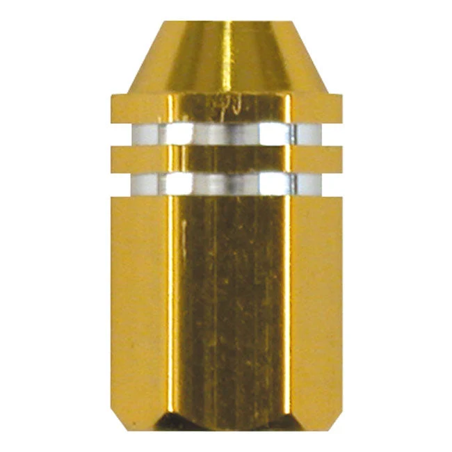 Trik Tropz Valve Stem Caps Gold Alloy Two Tone Hex Suora Suorat