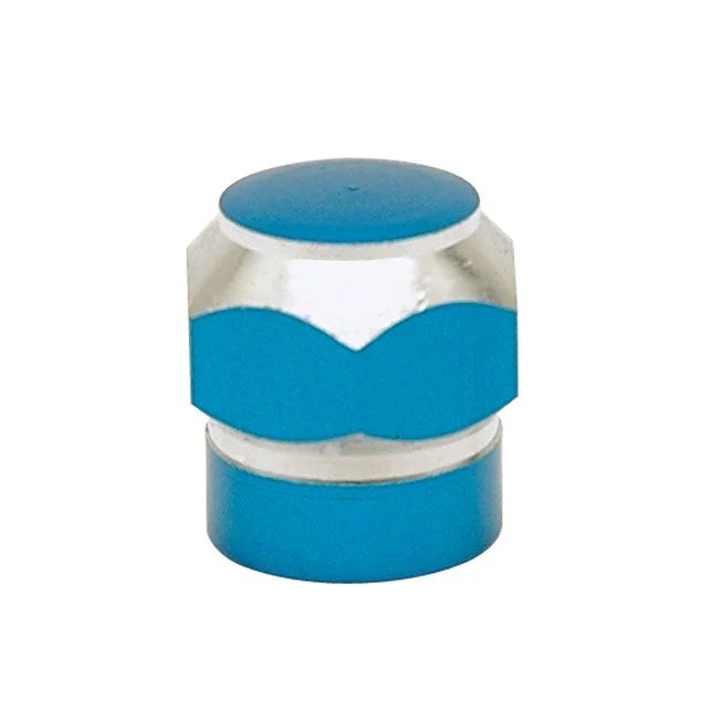 Trik Tropz venttiilinvarren korkit Alloy Twotone Hex sininen