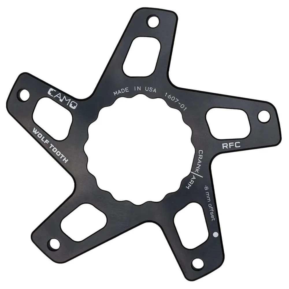 WOLF TOOTH CAMO M8 Raceface Cinch Direct Mount Offset -8mm Musta kampiakselin tähti