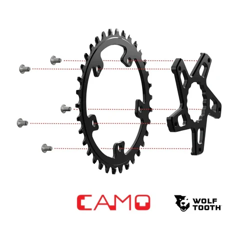 WOLF TOOTH CAMO M8 Raceface Cinch Direct Mount Offset -8mm Musta kampiakselin tähti