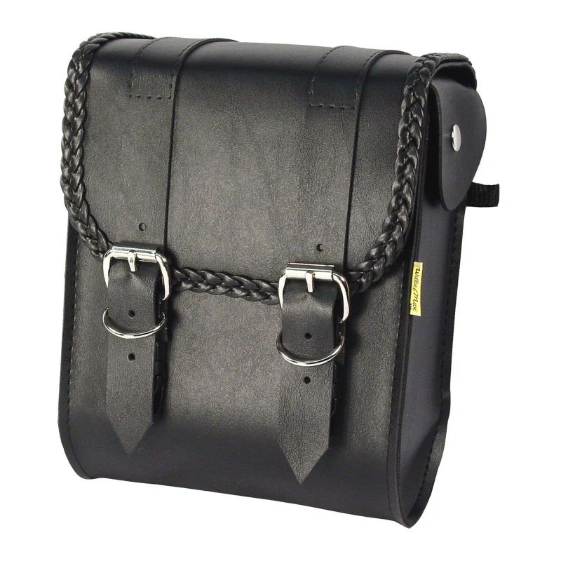 Willie & Max Universal Braided Sissy Bar Bag (8 L x 10 W x 4.5 H) - Black