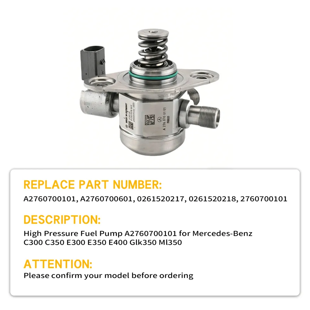 Korkeapaineinen polttoainepumppu A2760700101 Sopii malleihin Mercedes-Benz C300 C350 E300 E350 E400 GLK350 Ml350