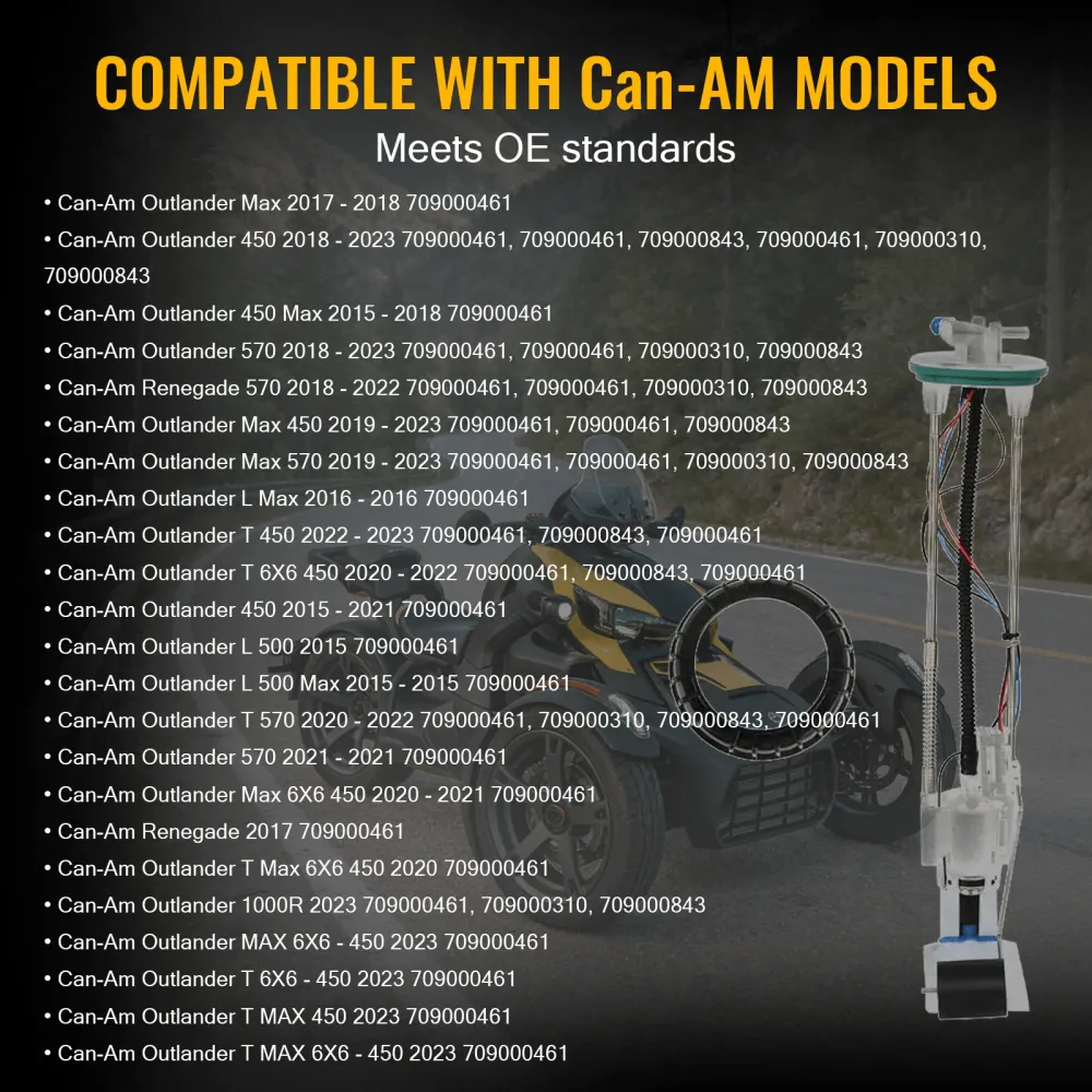Polttoainepumppukokoonpano 709000461 Sopii malleihin Can-AM 2015-2023 Outlander L MAX 450 570 650 850EFI