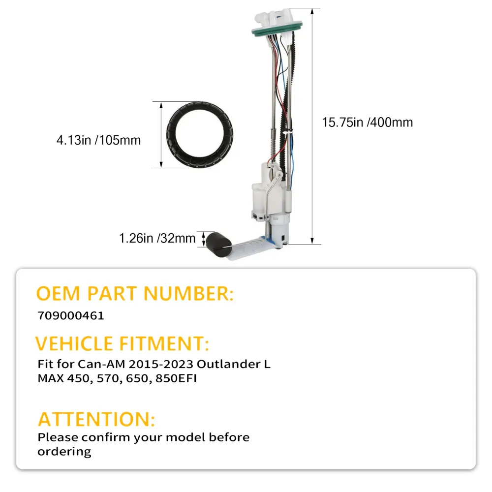 Polttoainepumppukokoonpano 709000461 Sopii malleihin Can-AM 2015-2023 Outlander L MAX 450 570 650 850EFI
