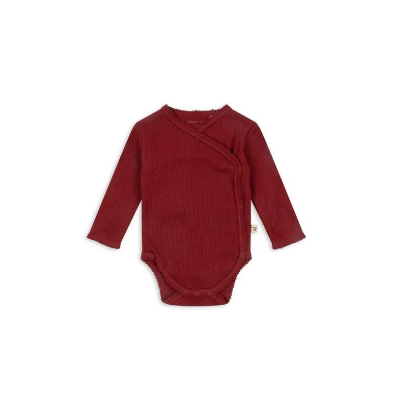 Konges Sløjd Minnie Body - Vastasyntynyt - GOTS - Scarlet Dahlia