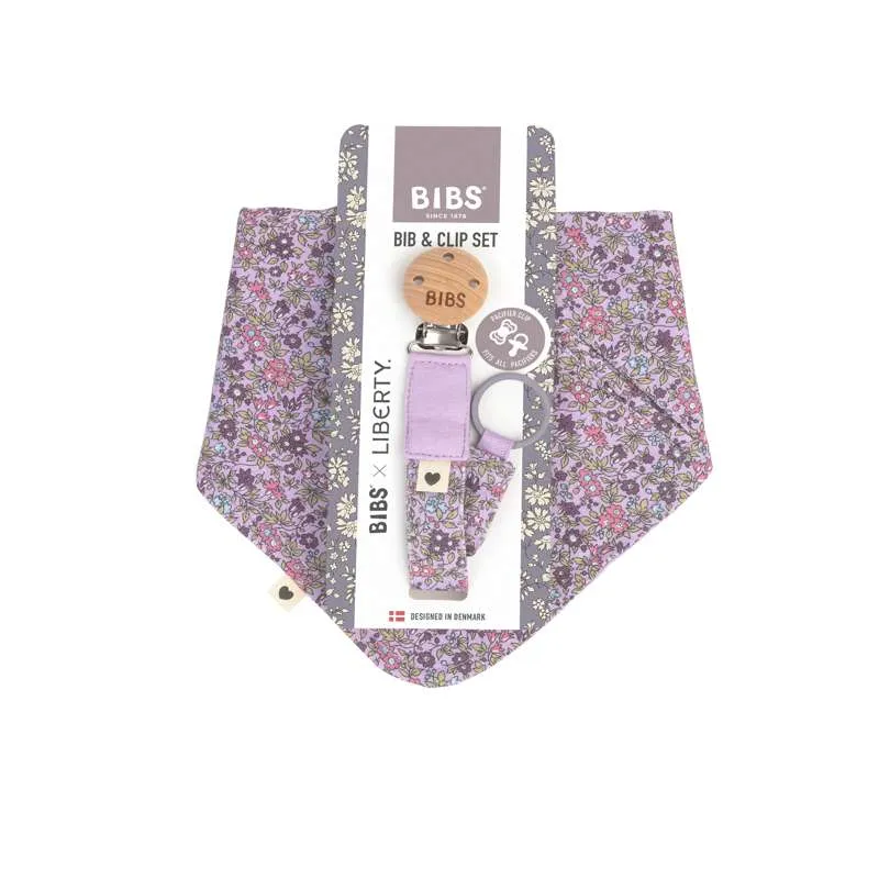 BIBS Lisävarusteet - Bandana Imukykyinen kauluri ja tuttinauha - Liberty - Kamomilla nurmikko/Violetti taivas