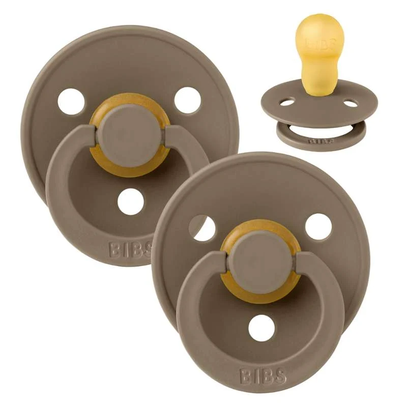 Bibs Pyöreä Colour Tutti - 2-Pak - k. 3 - luonnonkumi - Tumma tammi/Tumma solid oak