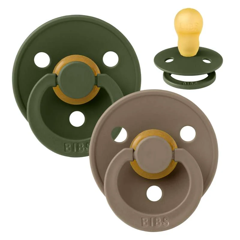 Bibs Pyöreä Colour Tutti - 2-Pak - k. 3 - luonnonkumi - Metsästäjävihreä/Tumma oak timber