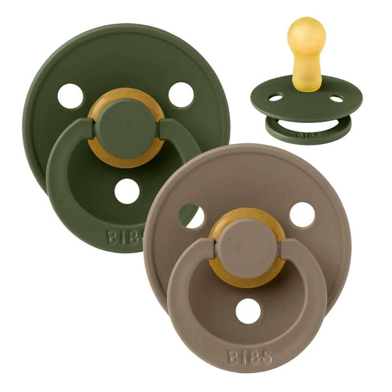 Bibs Pyöreä Colour Tutti - 2-Pak - k. 2 - luonnonkumi - Metsästysohra/Tumma oak timber