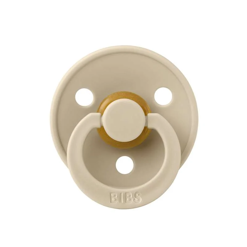 Bibs Pyöreä Colour Tutti - 2-Pak - k. 3 - luonnonkumi - Vanilja/tummat oak timber
