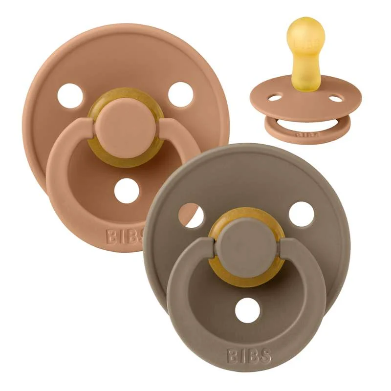 Bibs Pyöreä Colour Tutti - 2-Pak - k. 2 - luonnonkumi - Maa/Tumma solid oak