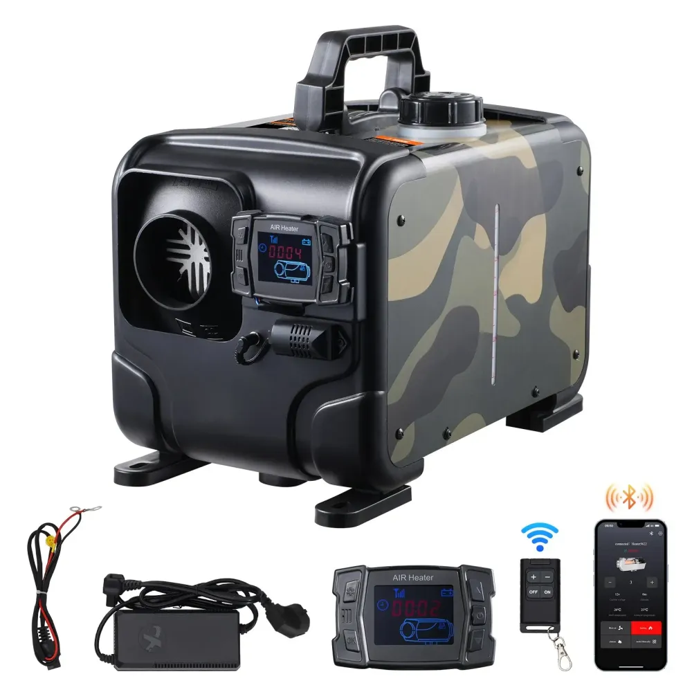 Huippuluokan diesellämmitin 8 kW – 12 V ja 230 V, häkävaroitin, Bluetooth