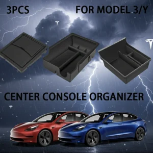 3kpl keskikonsolin järjestäjälokero Fit Tesla -malli 3/Y Käsinoja Piilotettu Cubby -laatikon säilytyslaatikko Sisävarusteet