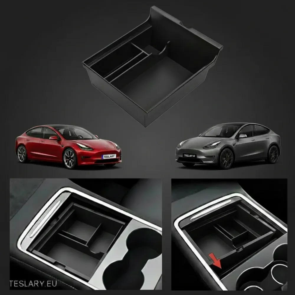 Tesla -malli 3/y keskikonsolin etujärjestäjälokero