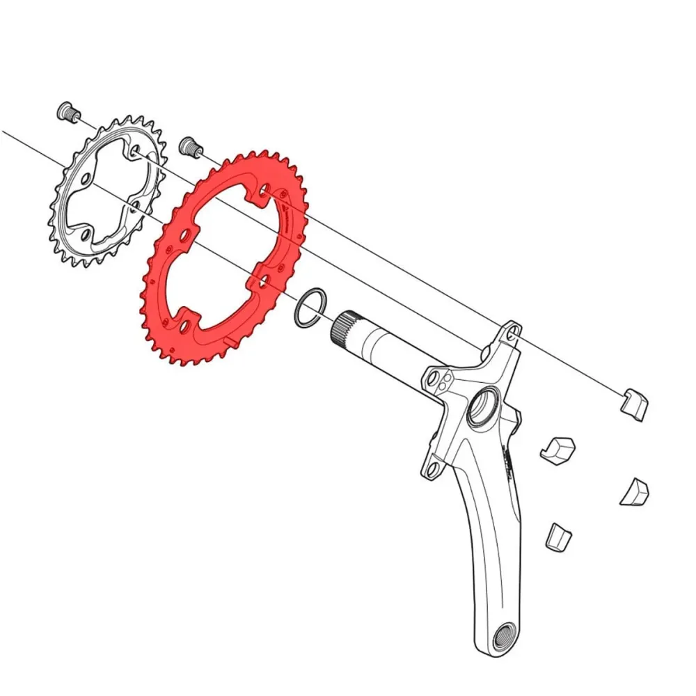 SHIMANO XTR M980 10V 4 reikäinen 104mm ulkoinen ketjupyörä
