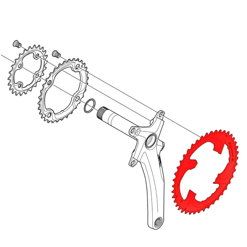SHIMANO XTR M980 10V 4 reikäinen 104mm ulkoinen ketjupyörä