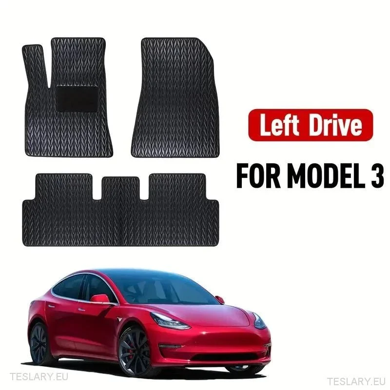 Tesla -malli 3 Mukautetut PU -nahkaiset lattiamatot (vasen käsi)
