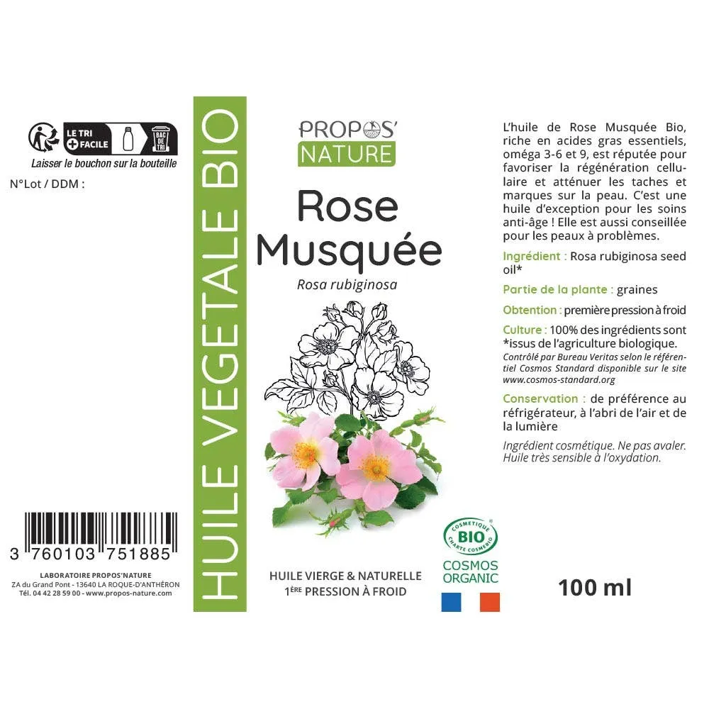 Ruusunmarjaöljy (Rosehip Vegetable) 100ml - Laboratoire Propos'Nature