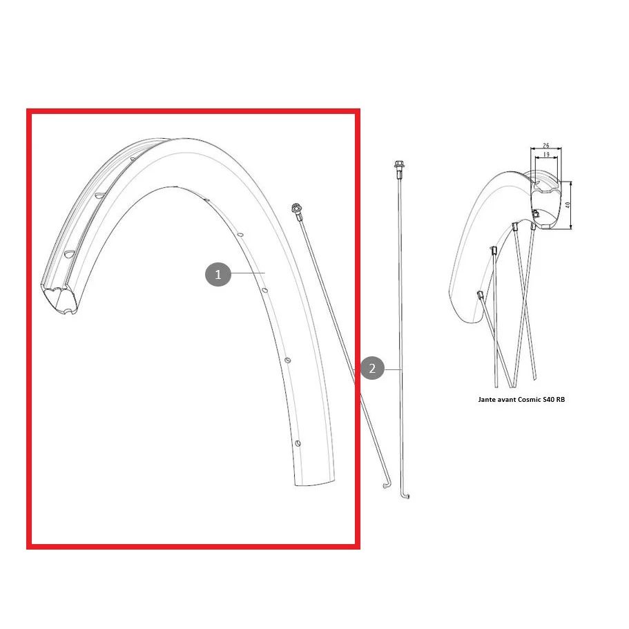 MAVIC COSMIC S40 RB takapyörän vanne