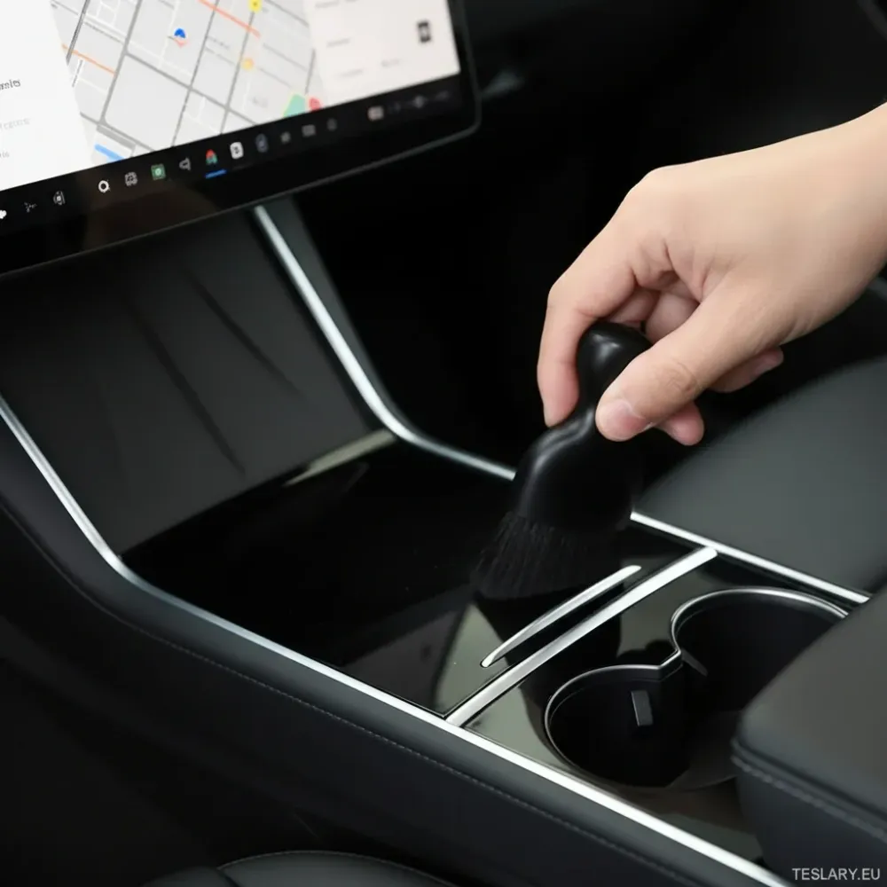 1PC Tesla ja muut EV -sisustuspuhdistusharja, kompakti pehmeä harjasarja, auton istuimen keskuskonsolin raon sisäpölynpois...