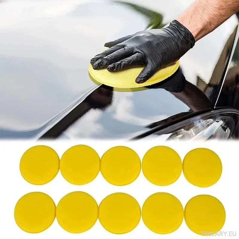 10 pc: n pyöreä auton vaha -vahavaahva sienen korkeatiheys Applikaattorit puhdistussienen auto