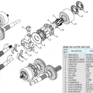 SBS80 pumpun korjausosasarja sopii Caterpillar 312C 312D 315C 315D