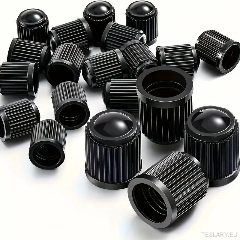 Yleiset rengasventtiilin varren korkit, musta PVC, vahva sinetti, Teslalle, BYD: lle, MG: lle, KIA: lle ja melkein kaikki...