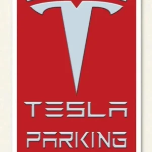 Tesla -pysäköinti - metallimerkki