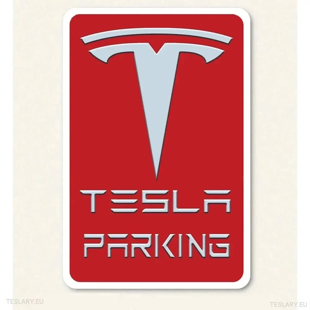 Tesla -pysäköinti - metallimerkki