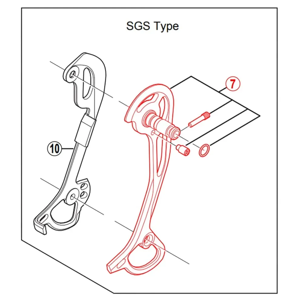 SHIMANO XT RD-M772 SGS Pitkä ulkoinen takavaihtajan häkki