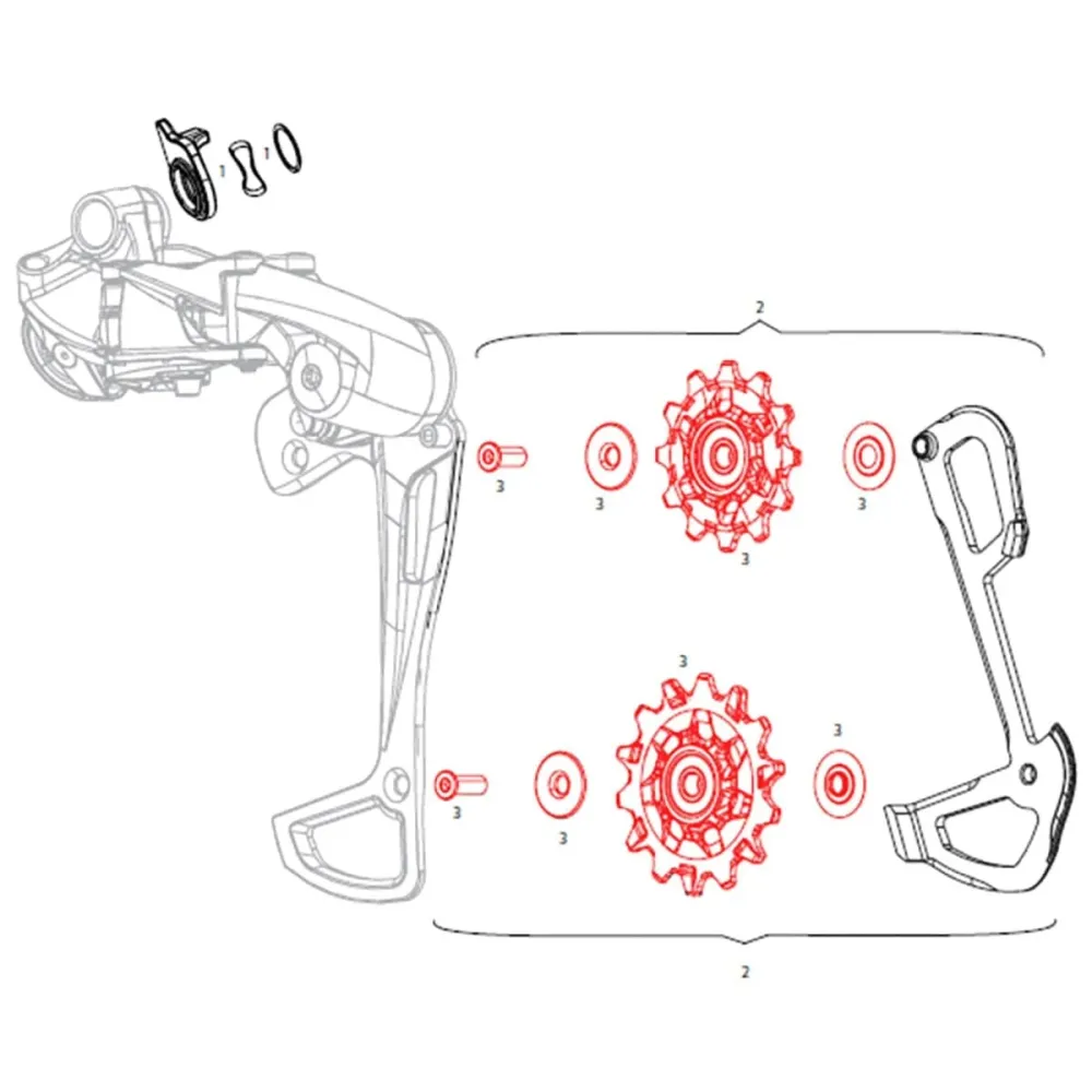 SRAM GX 12V takavaihtajan hihnapyörät (x2)
