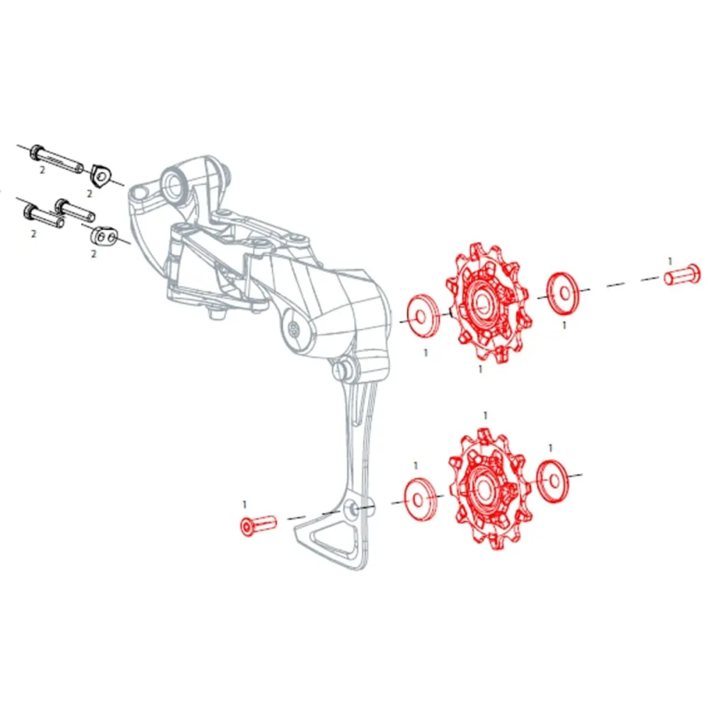 SRAM APEX 1 / NX 11V takavaihtajan hihnapyörät (x2)