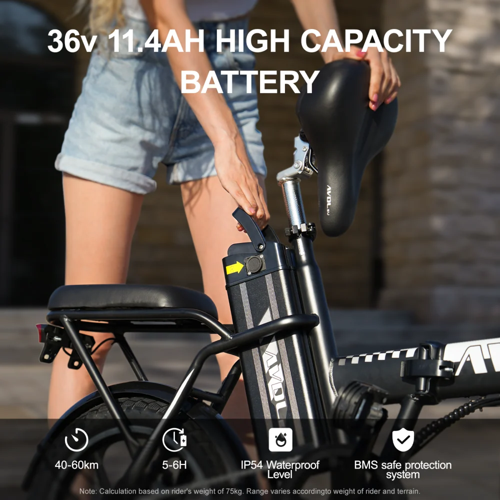AVDL A10 250W kokoontaittuva sähköpyörä 16" 410Wh sähköpyörä