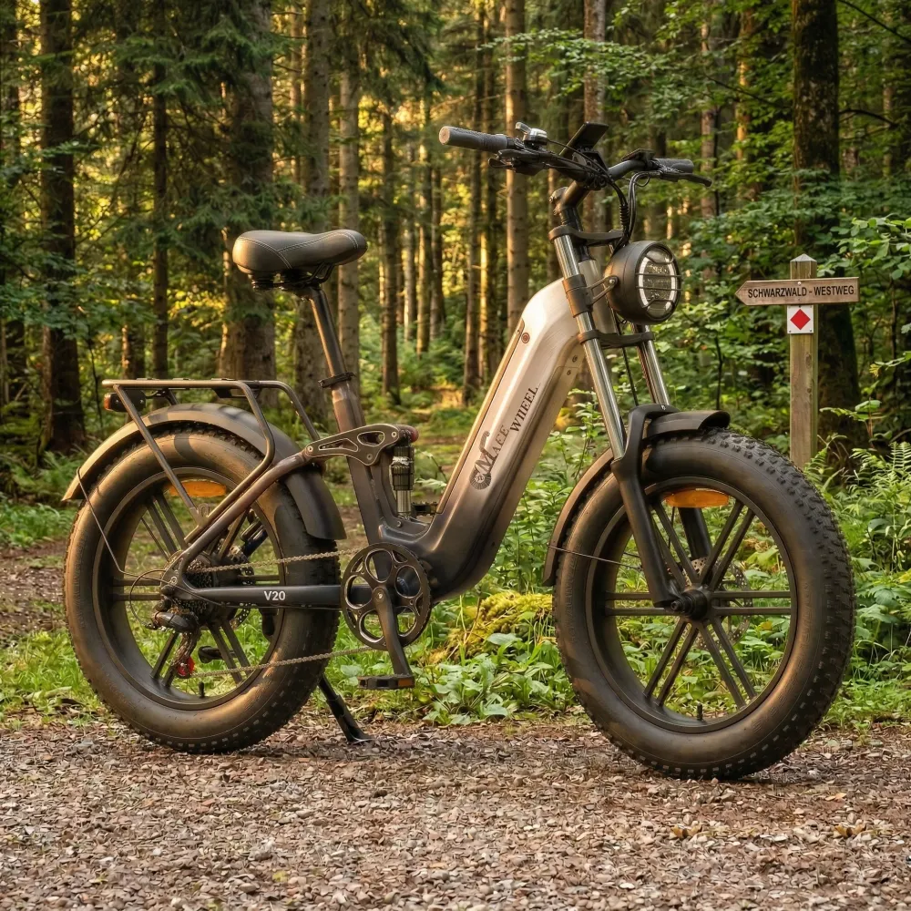 CMACEWHEEL V20 750W 20" Fat Bike 960Wh täysjousitettu sähköpyörä Vääntö Anturilla 48V 20Ah akulla