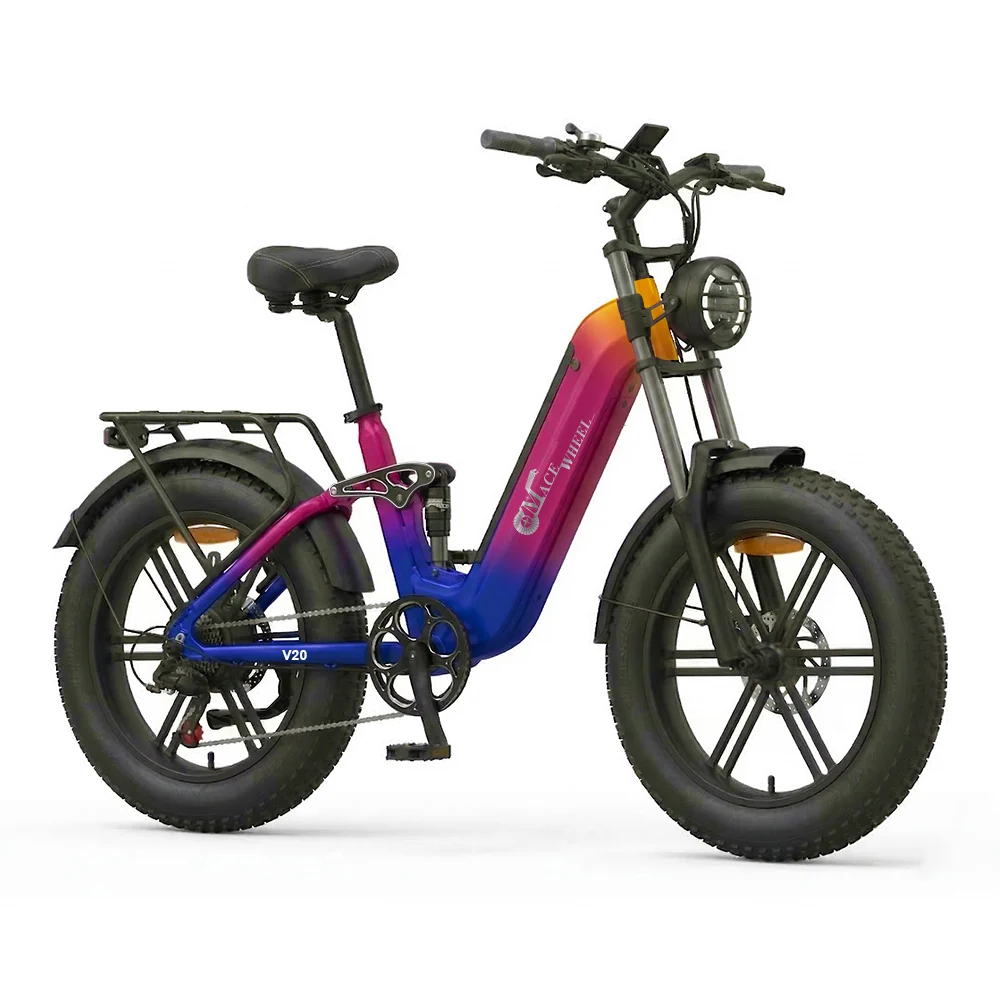 CMACEWHEEL V20 750W 20" Fat Bike 960Wh täysjousitettu sähköpyörä Vääntö Anturilla 48V 20Ah akulla