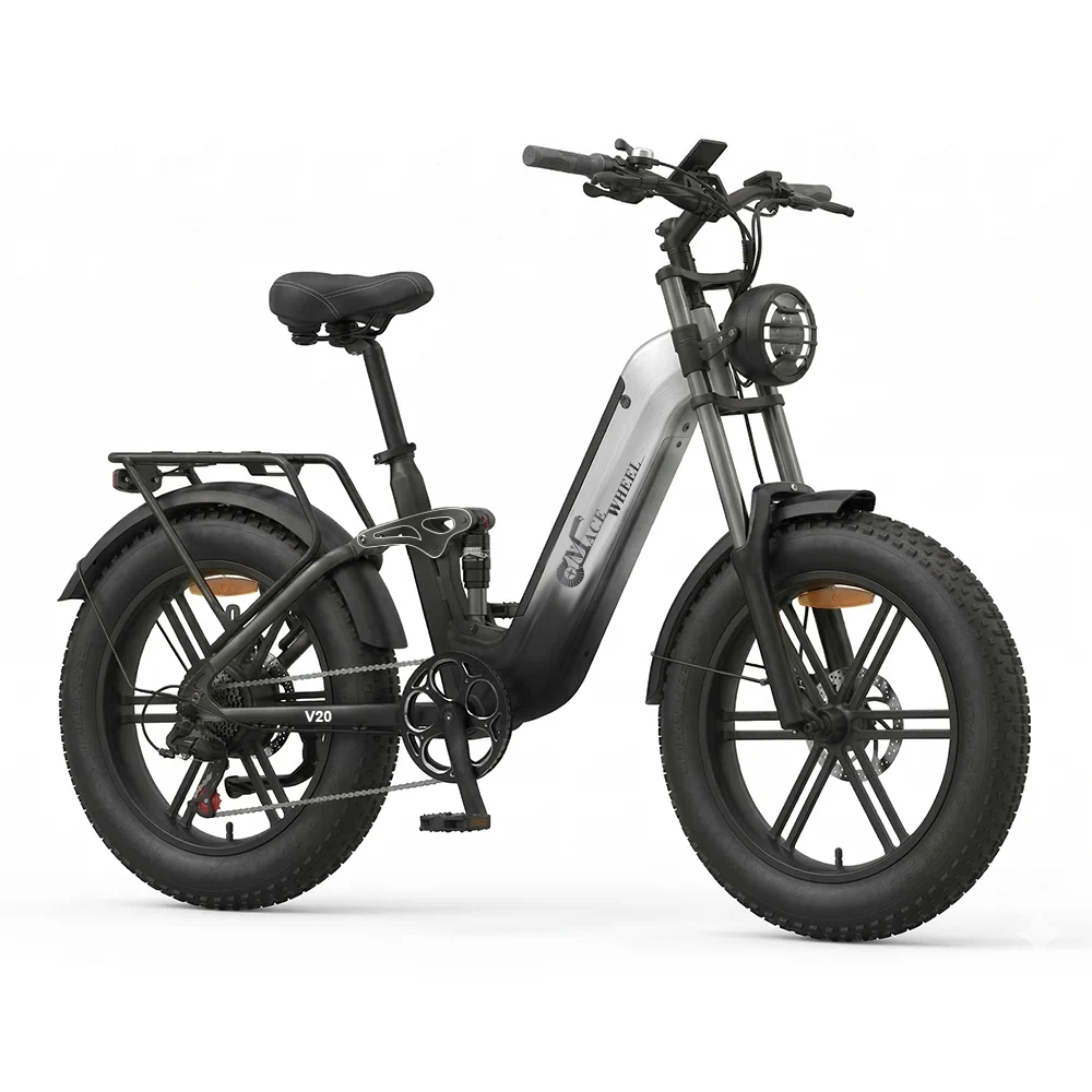 CMACEWHEEL V20 750W 20" Fat Bike 960Wh täysjousitettu sähköpyörä Vääntö Anturilla 48V 20Ah akulla