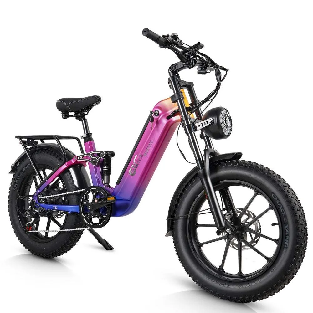 CMACEWHEEL V20 750W 20" Fat Bike 960Wh täysjousitettu sähköpyörä Vääntö Anturilla 48V 20Ah akulla