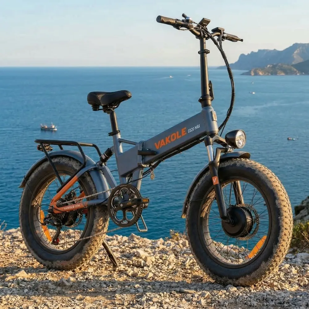 Vakole CO20 MAX 750W*2 Kaksimoottorinen 20" Taitettava Fat Bike 960Wh Vääntö Anturi 20Ah Akku