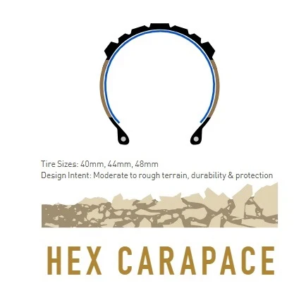 ENVE HEX CARAPACE 700x48c Tubeless Ready -rengas Musta