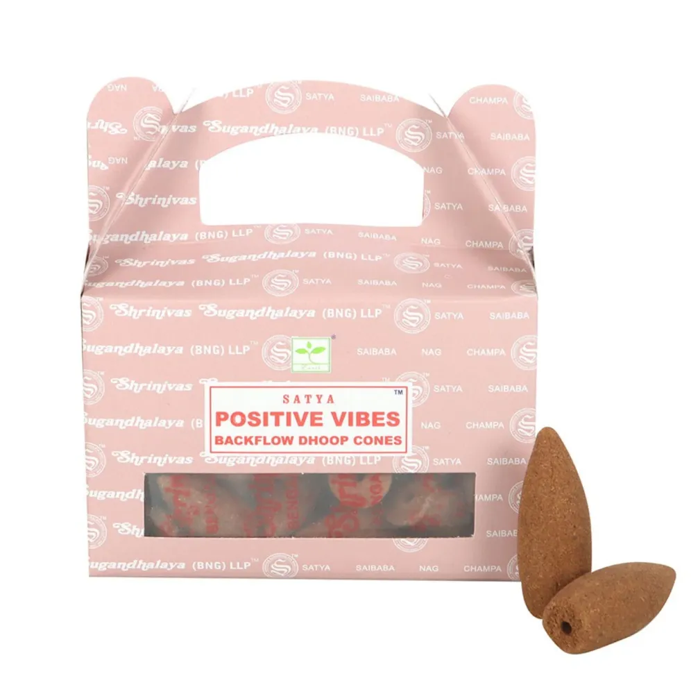 Positive Vibes takaisinvirtaus suitsukartio 24kpl - Satya