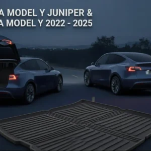 Tesla mallille Y+ Juniper 2025 All-Weather Trunk Mat-Täysi peitto TPE: n liukumisen vastainen lastivuori raskaaseen suojau...