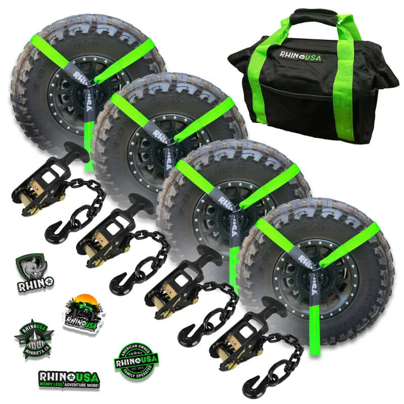 Rhino USA Lasso Straps; Basket Straps - Green
